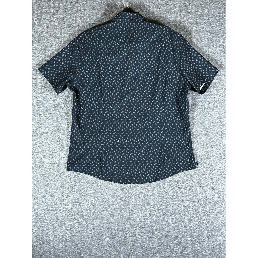 Mizzen+Main Leeward Mens XL Trim Short Sleeve Button Down Shirt Navy Floral - Picture 2 of 8
